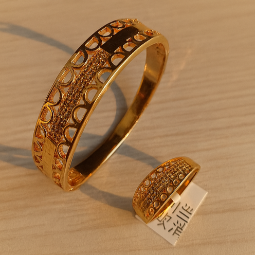Dual Style Gold-Tone Jewelry Set
